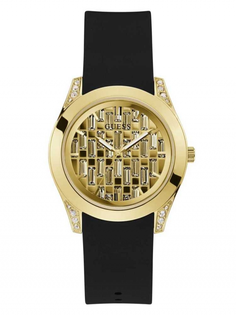 Montre Guess Gold-Tone and Black Analog Femme Multicolore | 94127-FIJW