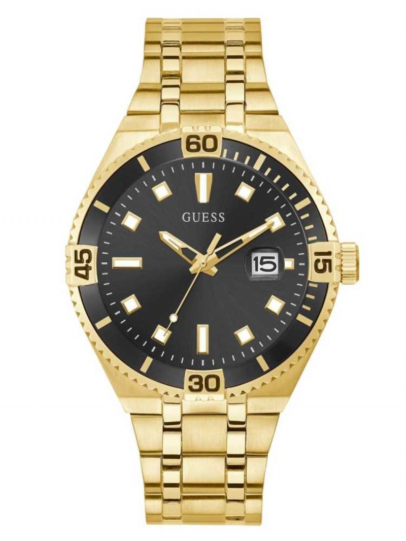 Montre Guess Gold-Tone and Black Analog Homme Multicolore | 67941-ASCI