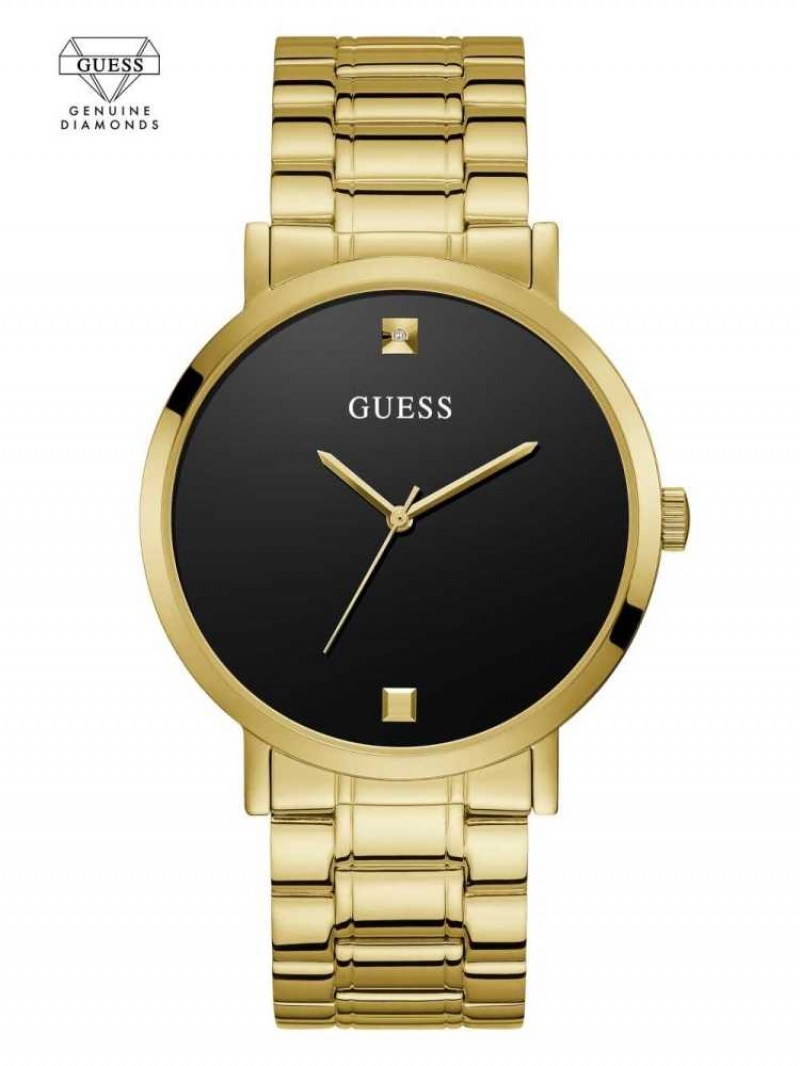 Montre Guess Gold-Tone and Black Diamond Analog Femme Doré | 95207-KOFJ