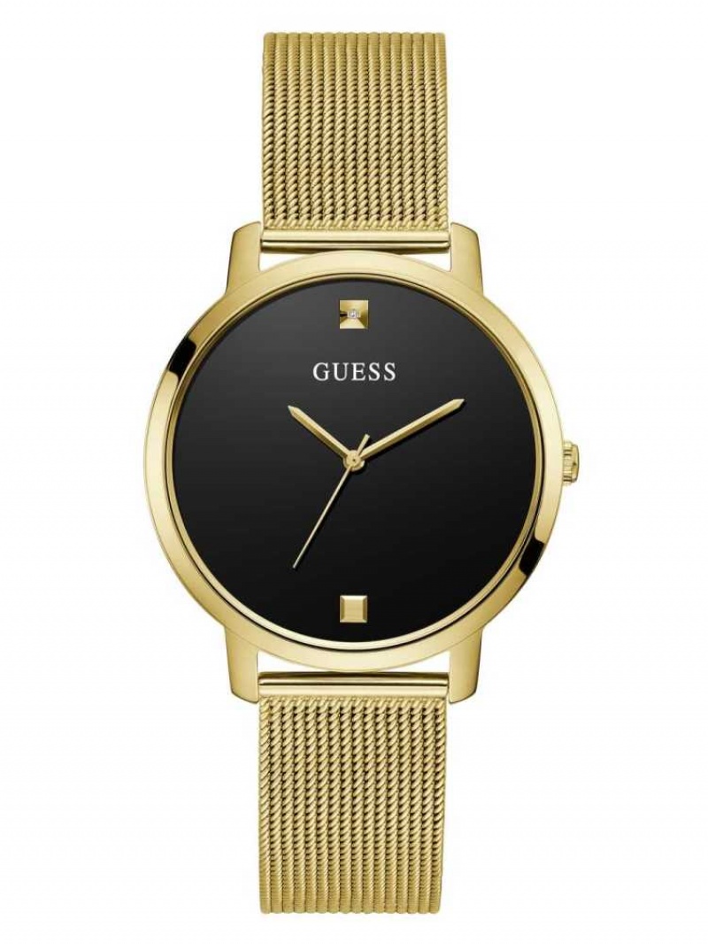 Montre Guess Gold-Tone and Black Diamond Analog Femme Multicolore | 27963-KIBD