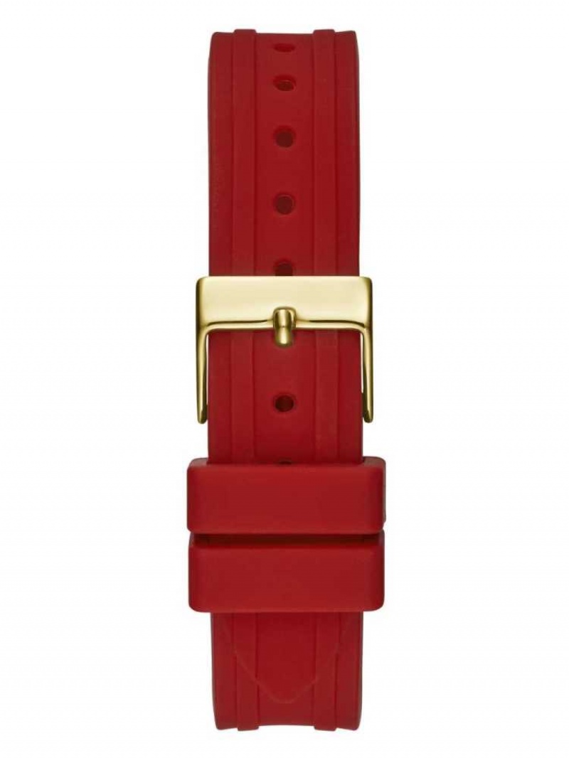 Montre Guess Gold-Tone and Red Analog Femme Multicolore | 84910-GPYN