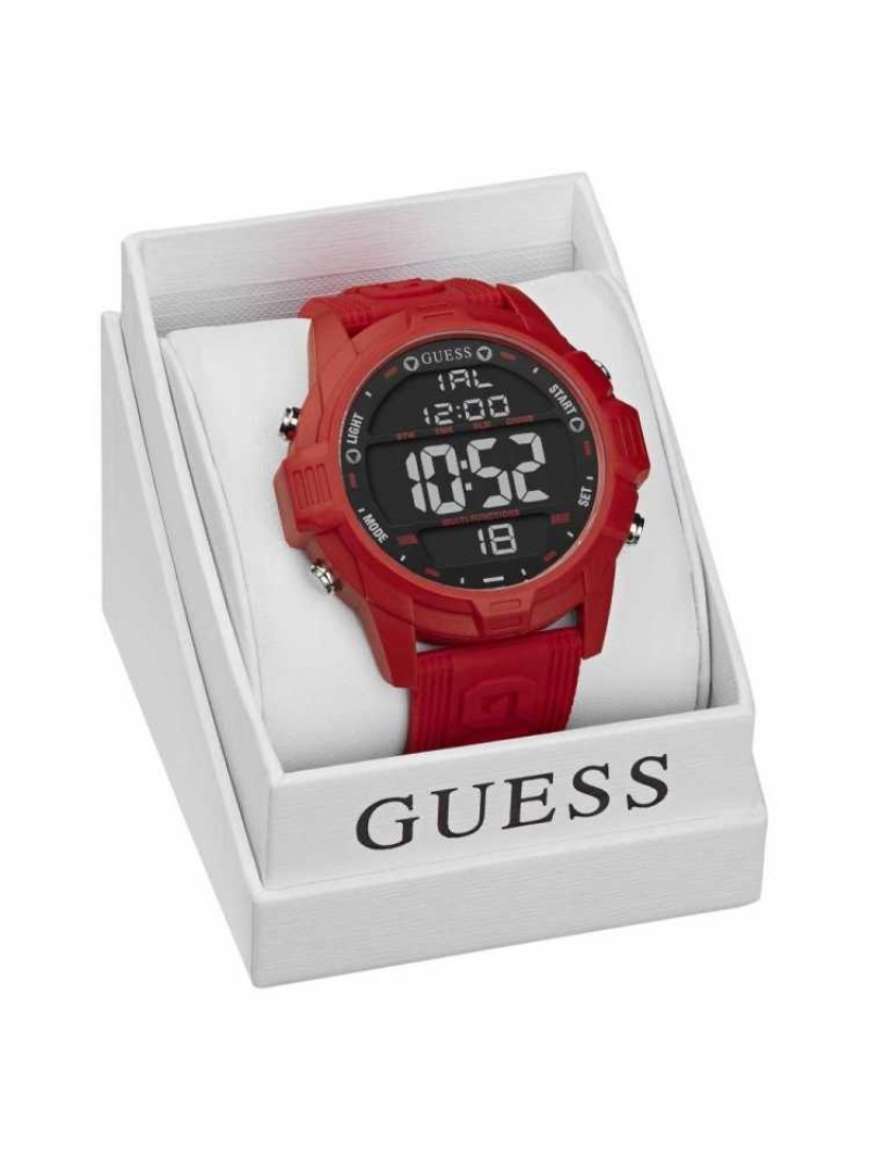 Montre Guess Oversized Red Silicone Analog and Digital Homme Rouge | 68730-WHUZ