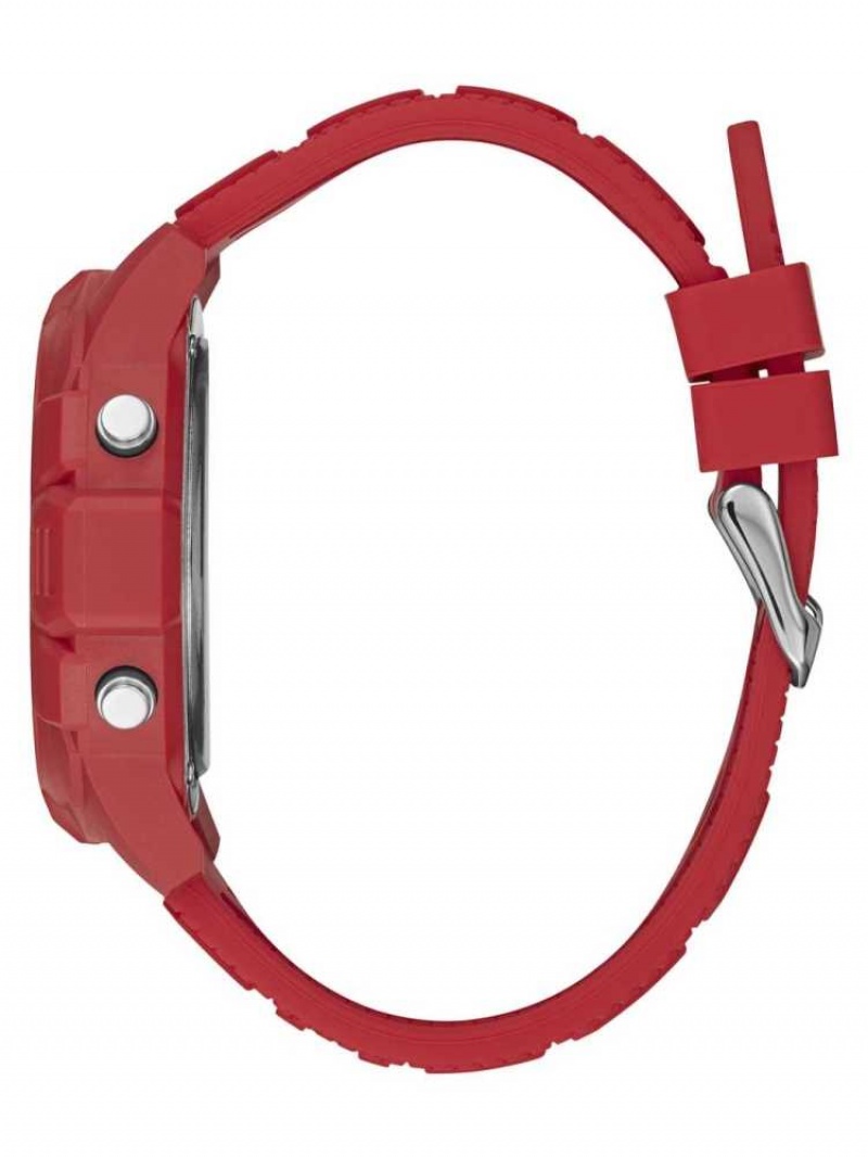 Montre Guess Oversized Red Silicone Analog and Digital Homme Rouge | 68730-WHUZ