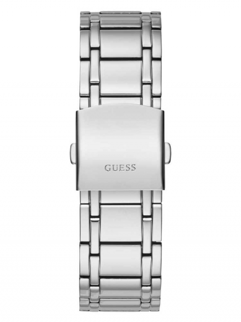 Montre Guess Paragon Silver-Tone and Blue Analog Homme Multicolore | 60243-VTON