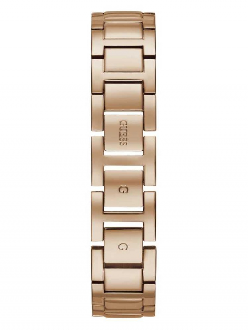 Montre Guess Pink and Rose Gold-Tone Crystal Analog Femme Multicolore | 29146-JCLY