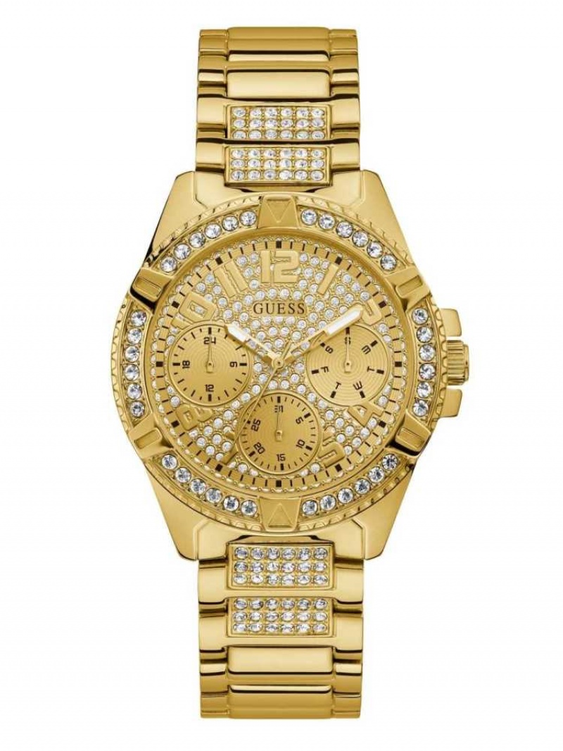 Montre Guess Rhinestone Gold-Tone Multifonction Femme Doré | 35801-TFDP