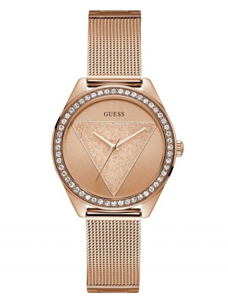 Montre Guess Rose Gold-Tone Logo Analog Femme Rose Doré | 27650-LCQZ