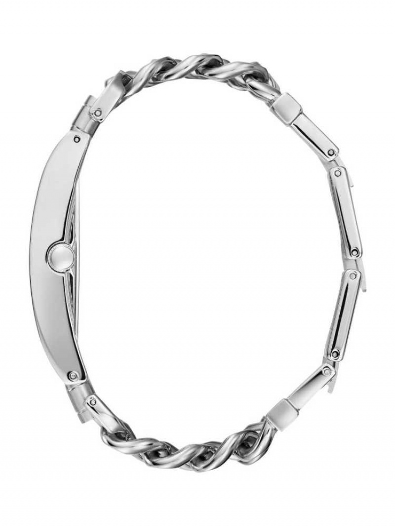 Montre Guess Silver-Tone Chain Analog Femme Argent | 03789-PSDR