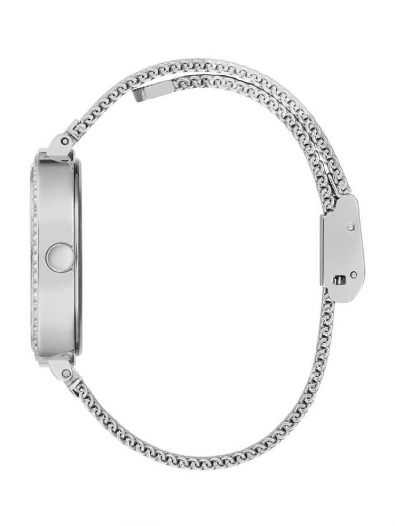 Montre Guess Silver-Tone Mesh Analog Femme Multicolore | 75368-RUYM