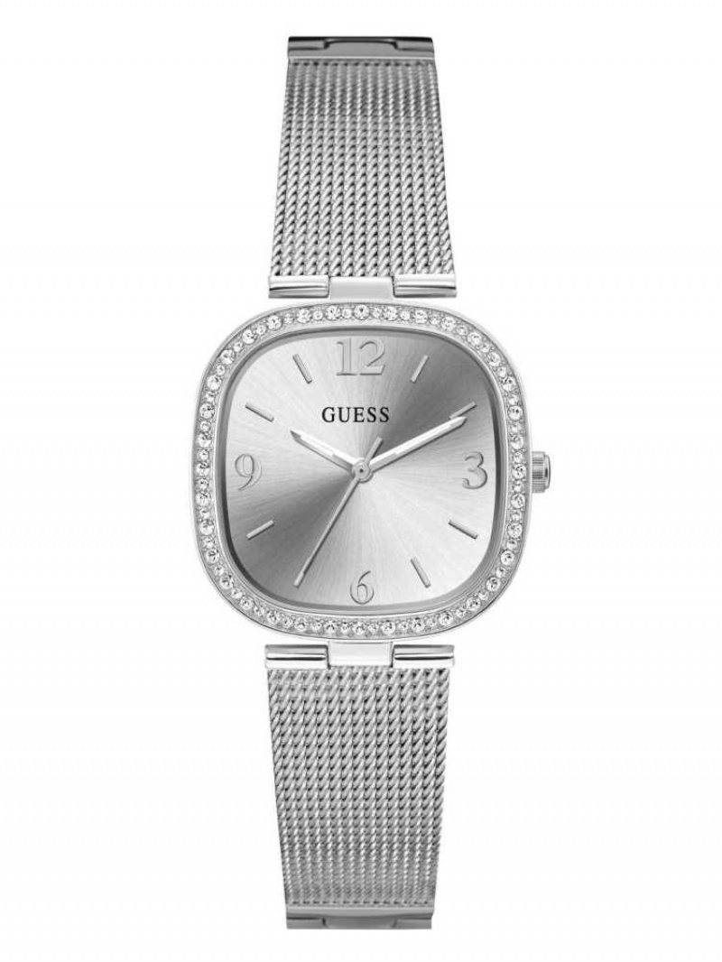 Montre Guess Silver-Tone Mesh Analog Femme Multicolore | 75368-RUYM