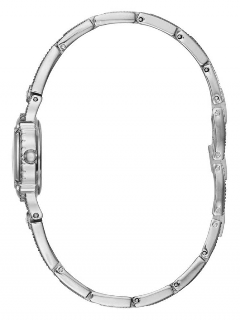 Montre Guess Silver-Tone Petite Crystal Femme Argent | 28609-CEMI