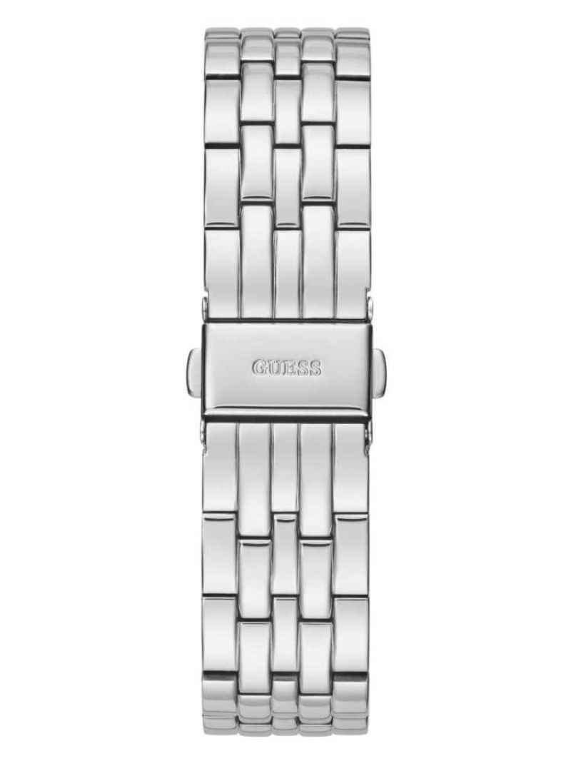 Montre Guess Silver-Tone Rhinestone Analog Femme Multicolore | 25168-VUMZ