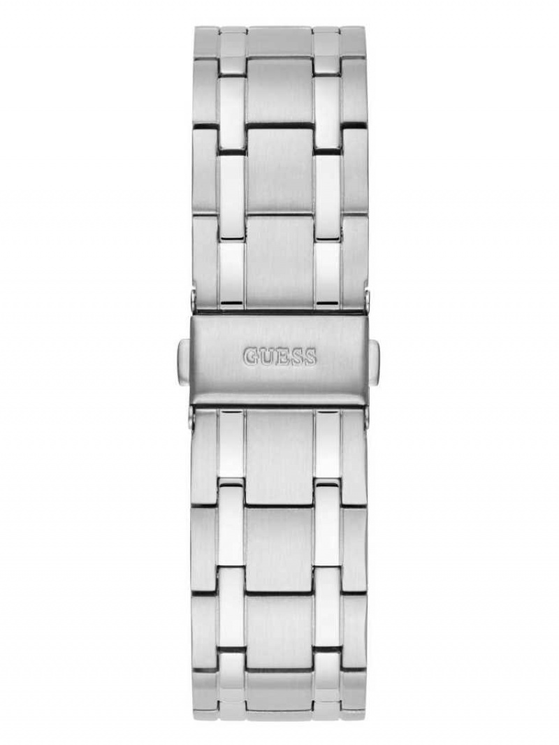 Montre Guess Silver-Tone and Black Analog Homme Multicolore | 08937-SZBJ