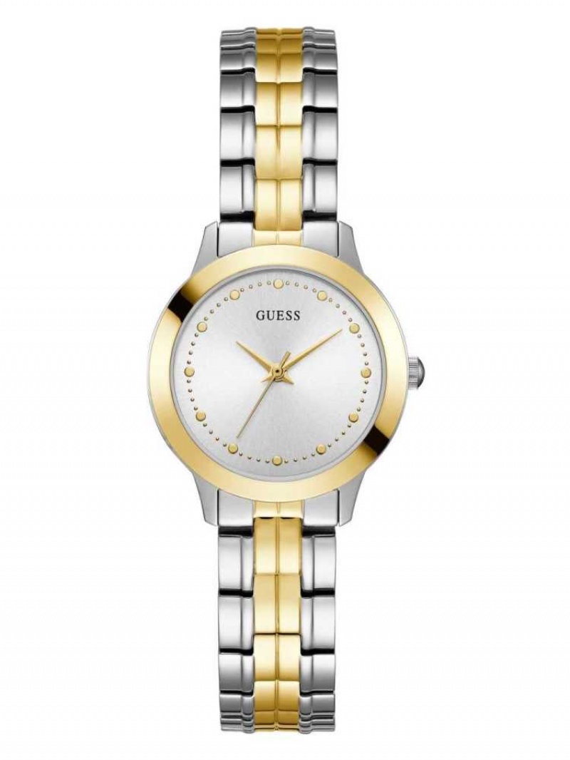 Montre Guess Two-Tone Petite Femme Argent | 95247-MBVW