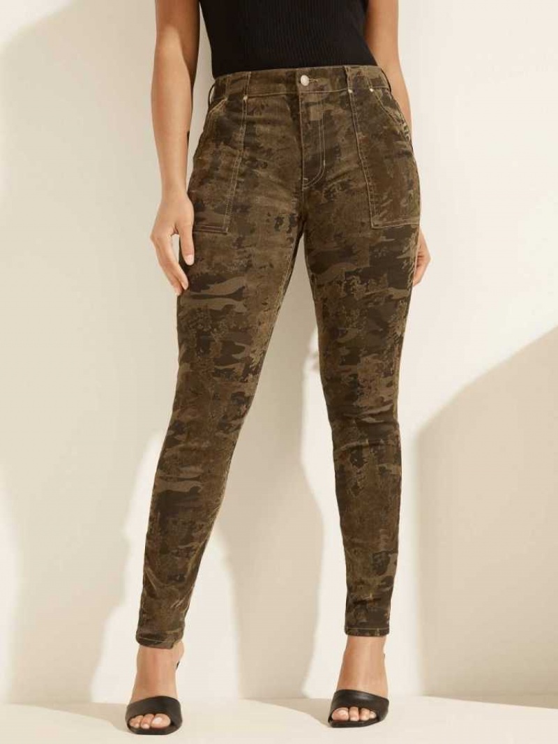 Pantalon Guess Camo Femme Camouflage | 03519-CVED