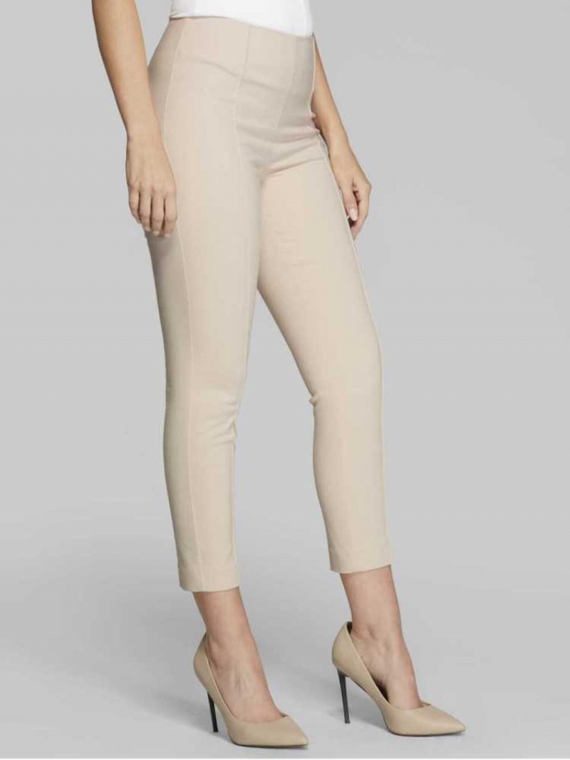 Pantalon Guess Cropped Candi Femme Kaki | 42709-VATU