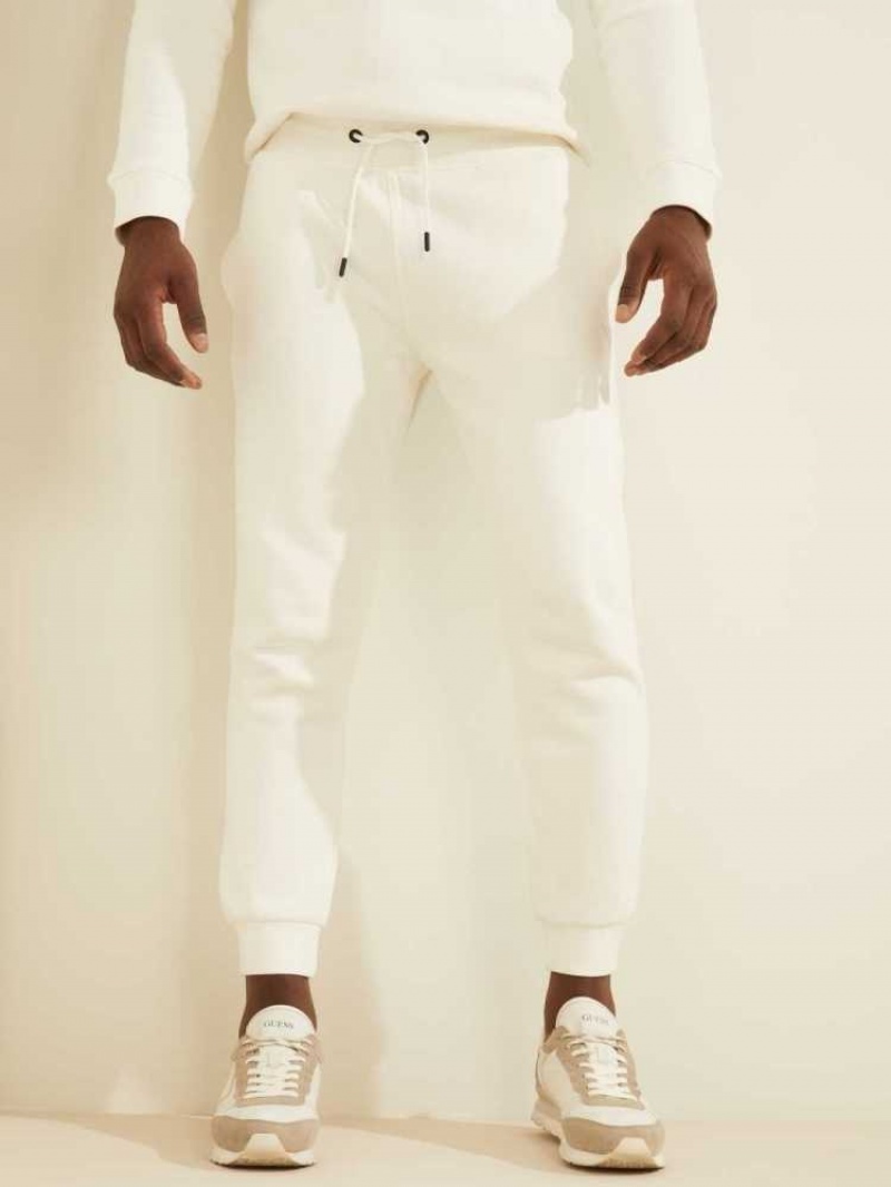 Pantalon Guess Eco Aldwin Logo Homme Blanche | 35084-PRZO