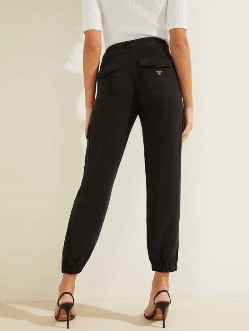 Pantalon Guess Eco Bowie Cargo Chino Femme Noir Multicolore | 69320-YSMQ