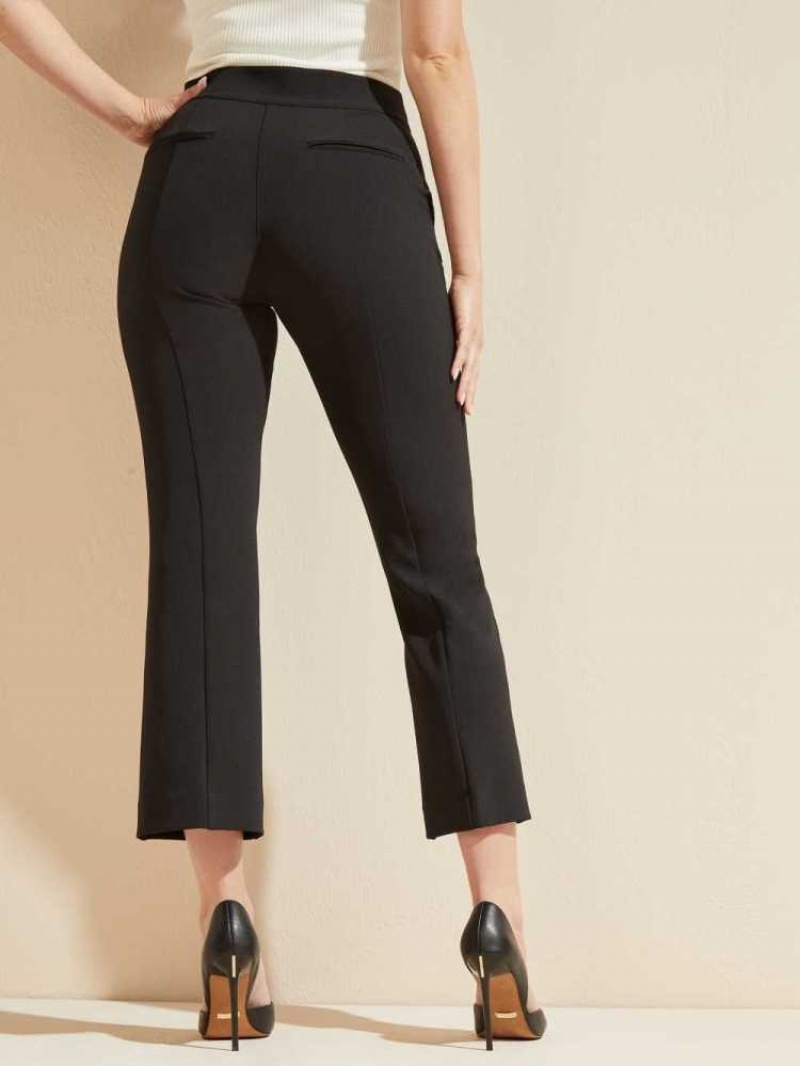 Pantalon Guess Evelyn Cropped Femme Noir | 26870-SXHW