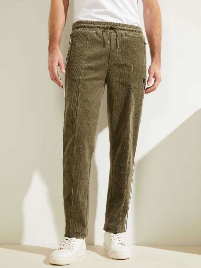 Pantalon Guess Myron Corduroy Homme Vert Olive | 73594-VDZA