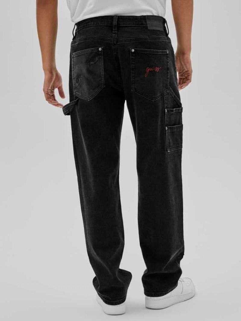 Pantalon Guess Originale Carpenter Homme Noir Lavage | 68492-ZRUV