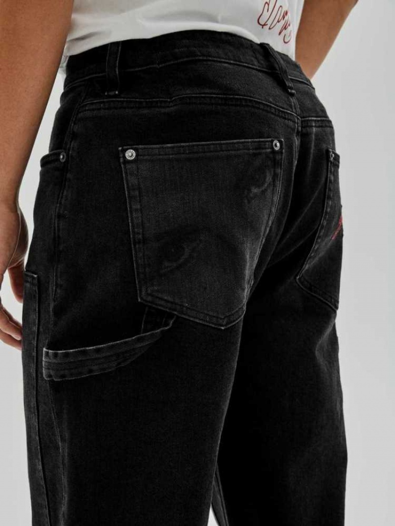 Pantalon Guess Originale Carpenter Homme Noir Lavage | 68492-ZRUV