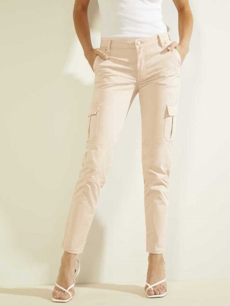 Pantalon Guess Sexy Cargo Femme Rose | 89342-YJCR