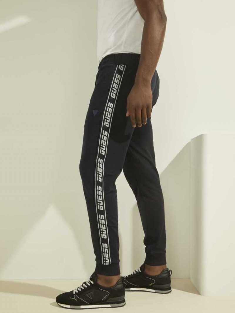 Pantalon Jogger Guess Arlo Logo Homme Bleu Foncé | 84017-PEBD