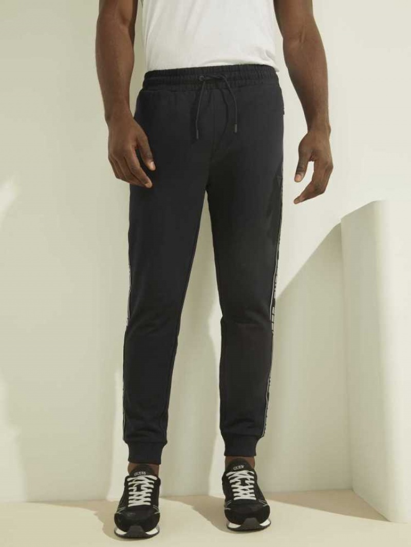 Pantalon Jogger Guess Arlo Logo Homme Bleu Foncé | 84017-PEBD