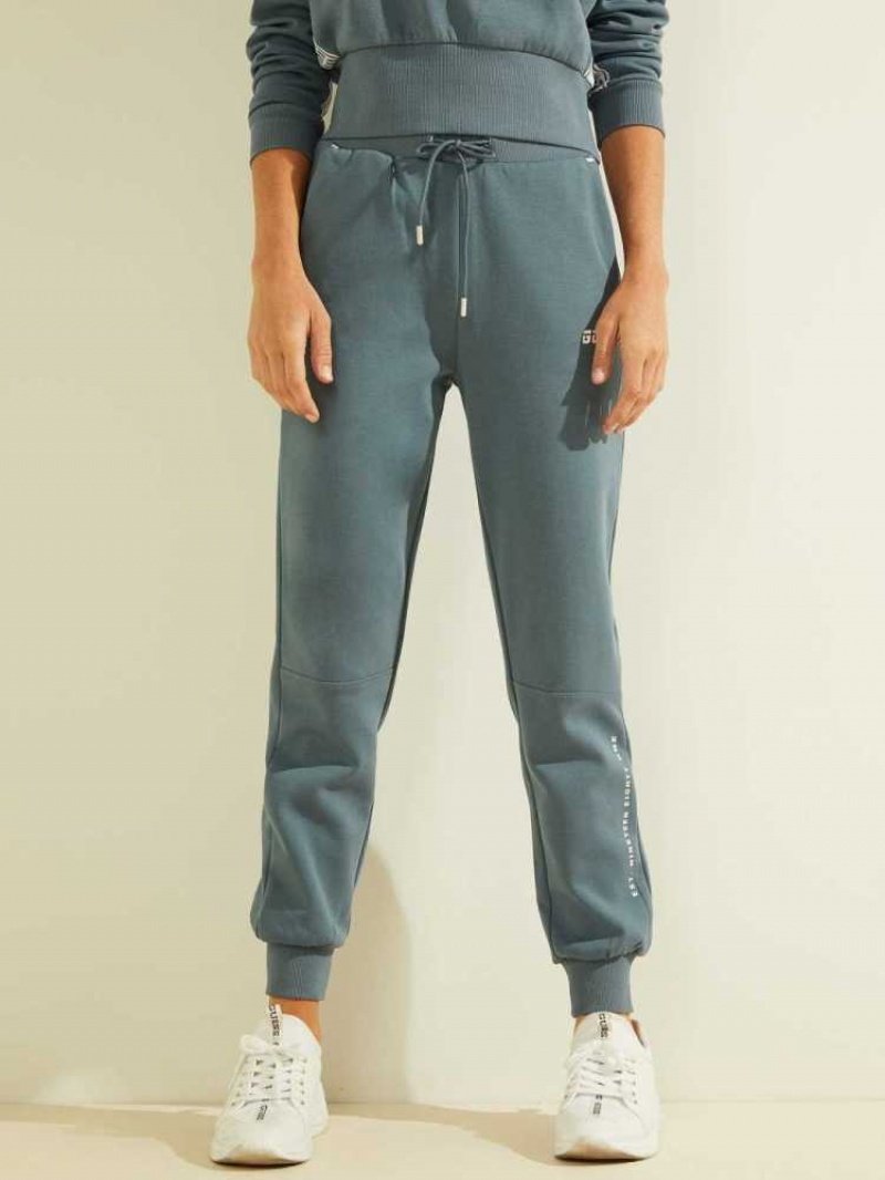 Pantalon Jogger Guess Contrast Logo Femme Bleu | 24630-EMUF