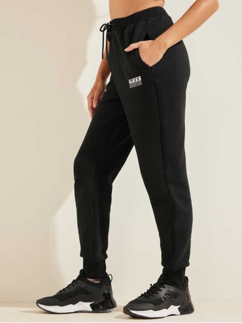 Pantalon Jogger Guess Eco Alisha Logo Femme Noir | 15028-BICY