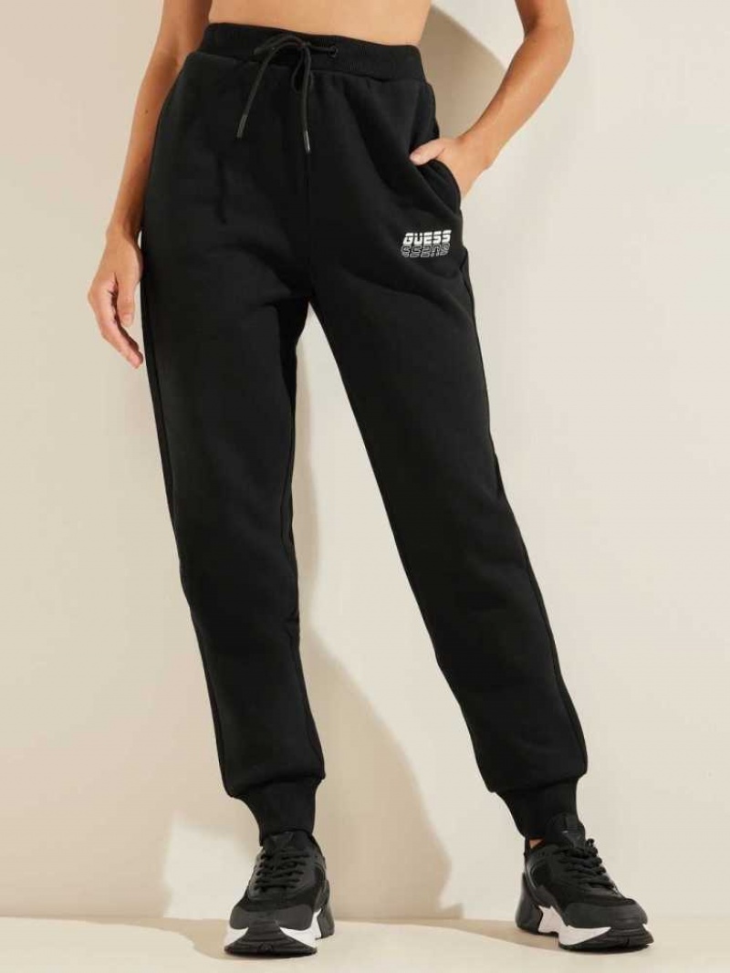 Pantalon Jogger Guess Eco Alisha Logo Femme Noir | 15028-BICY