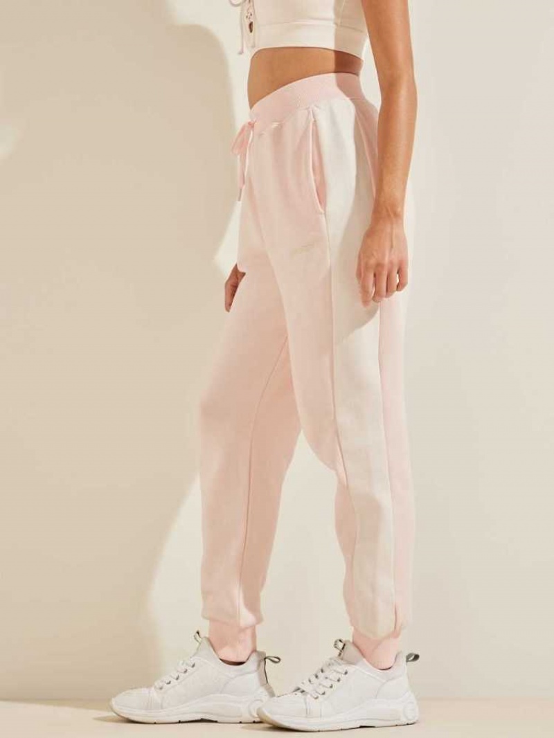 Pantalon Jogger Guess Eco Annetta Contrast Femme Rose | 52934-LSVG