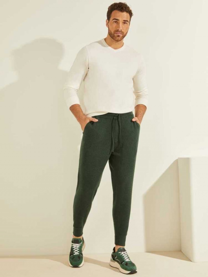 Pantalon Jogger Guess Esmere Laine-Blend Homme Vert Foncé | 13827-SPXV