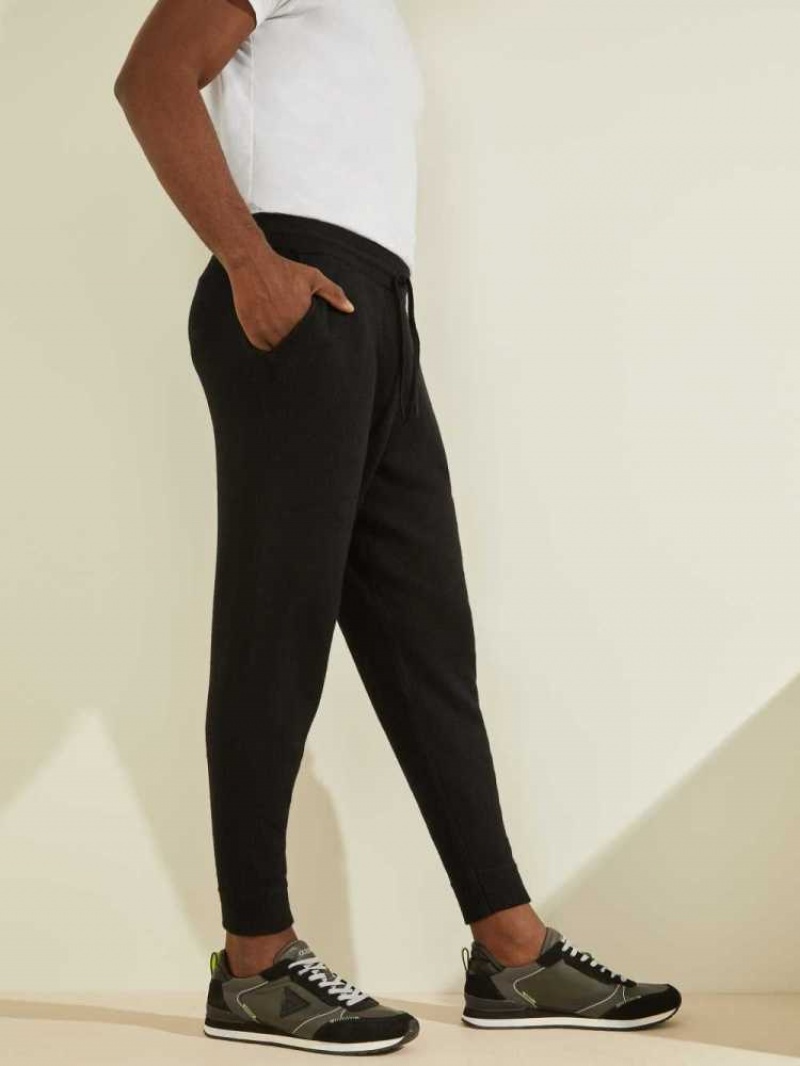 Pantalon Jogger Guess Esmere Laine-Blend Homme Noir | 38647-IJBU