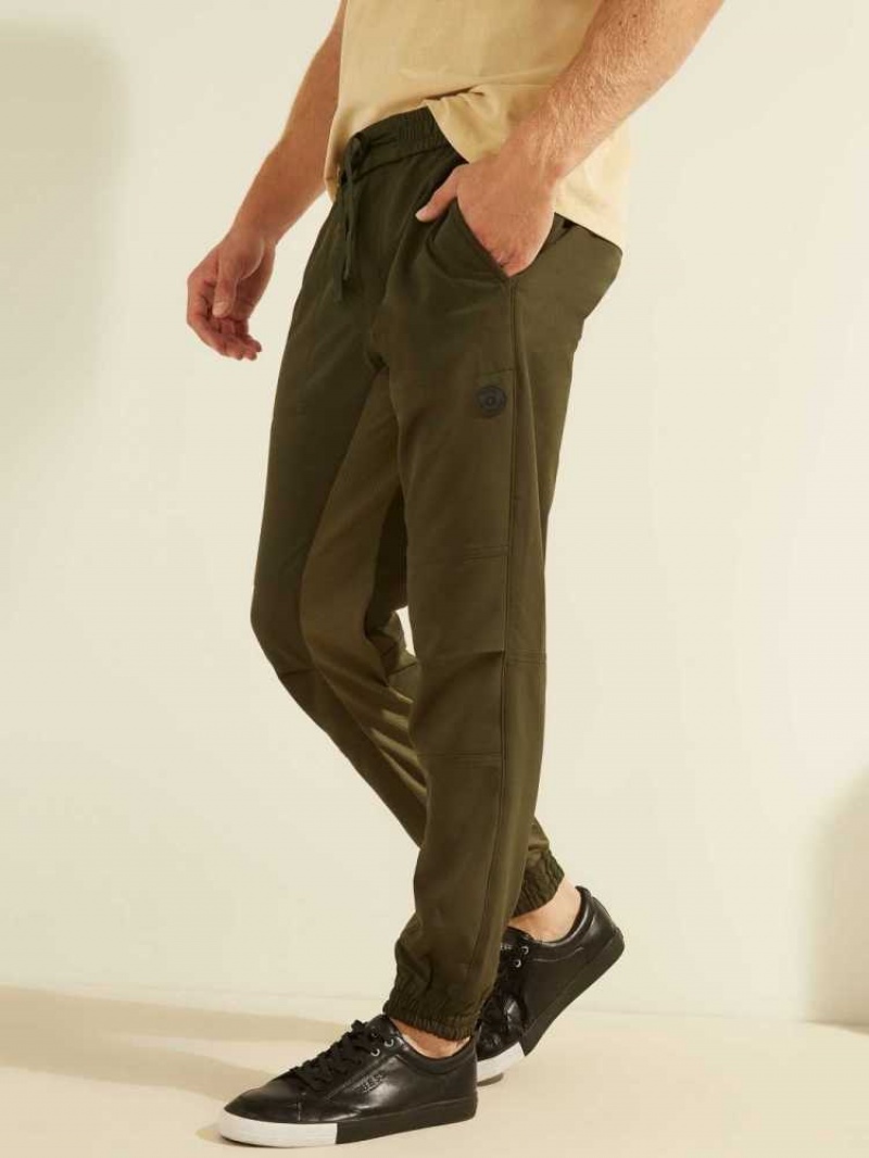 Pantalon Jogger Guess Explorer Stretch Homme Vert | 63704-YSEL