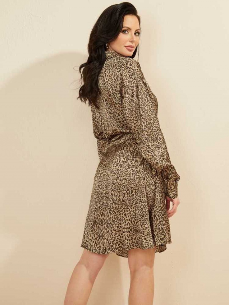 Peignoir Guess Animal Spots Femme Leopard | 63194-JZHG