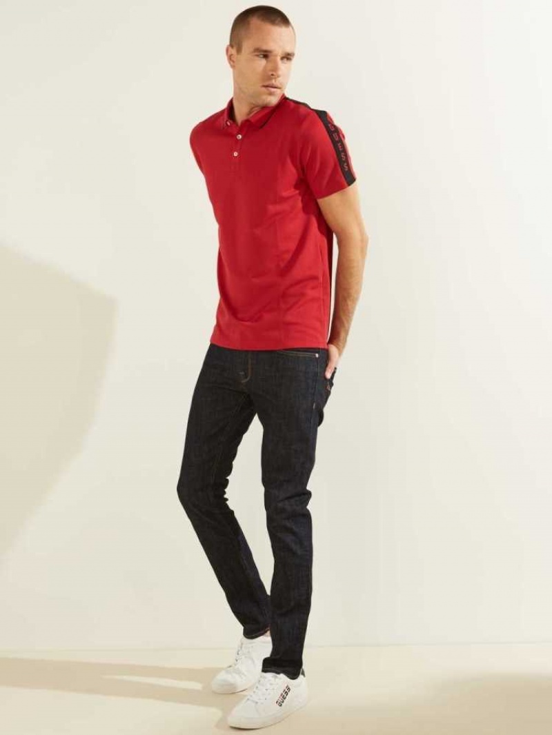 Polos Guess Pique Logo-Taping Homme Rouge | 74081-WHYS