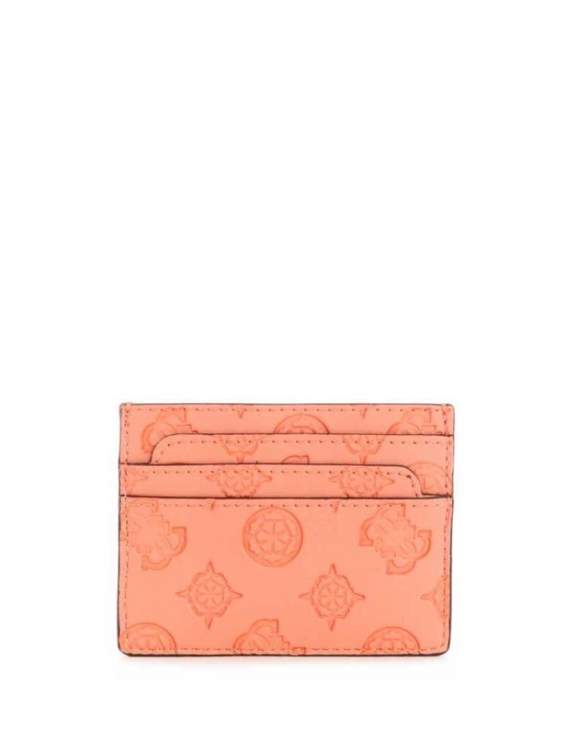 Portefeuilles Guess Bea Card Holder Femme Corail | 87521-SQVT