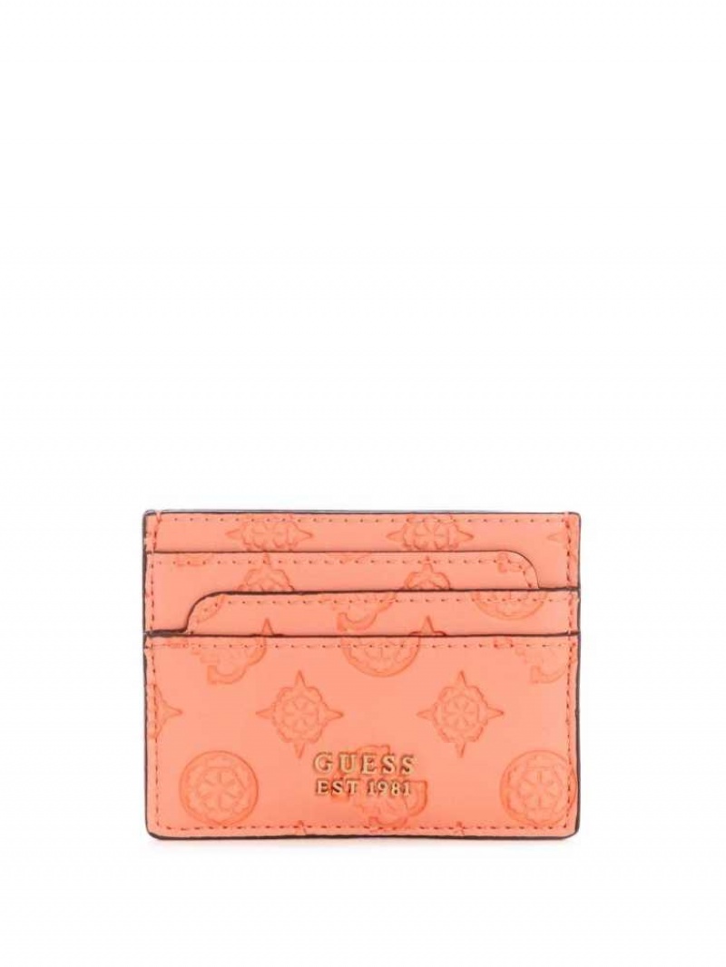 Portefeuilles Guess Bea Card Holder Femme Corail | 87521-SQVT