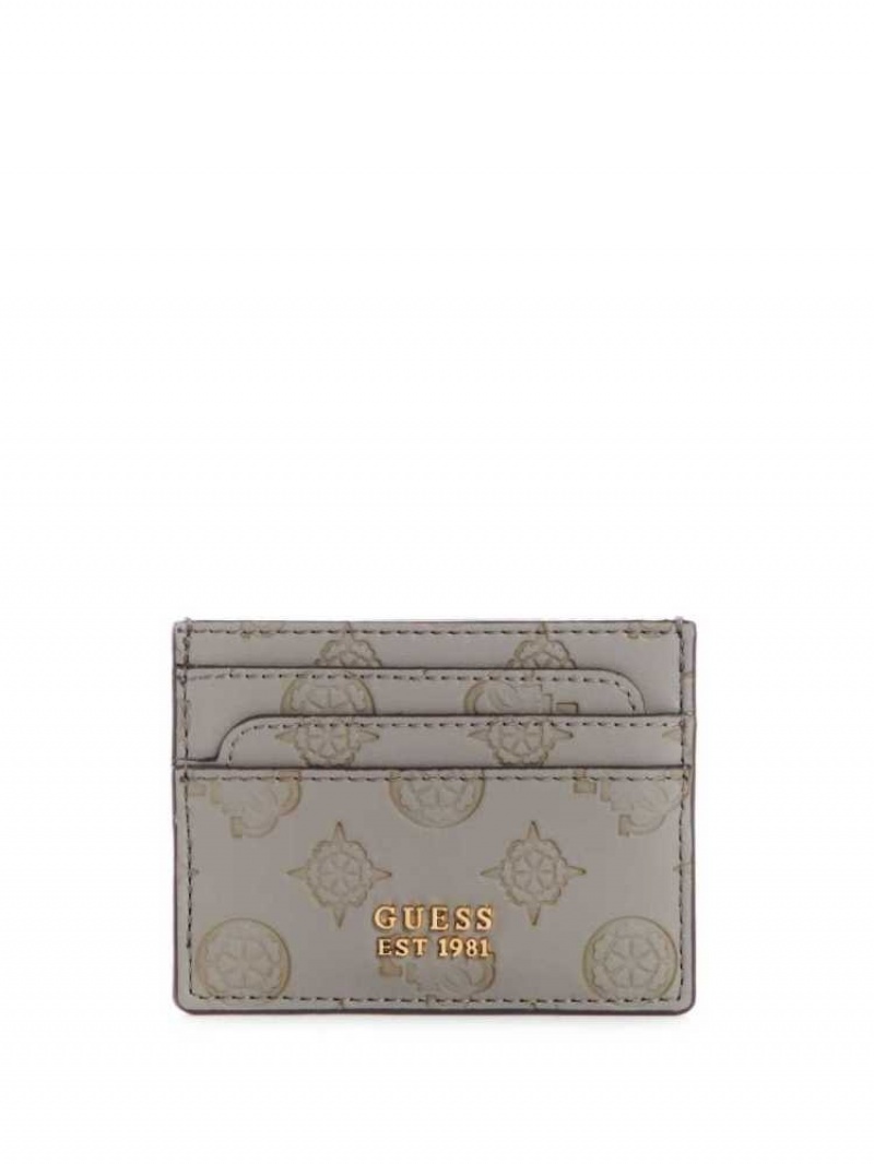 Portefeuilles Guess Bea Card Holder Femme Grise Blanche | 53428-NSPW