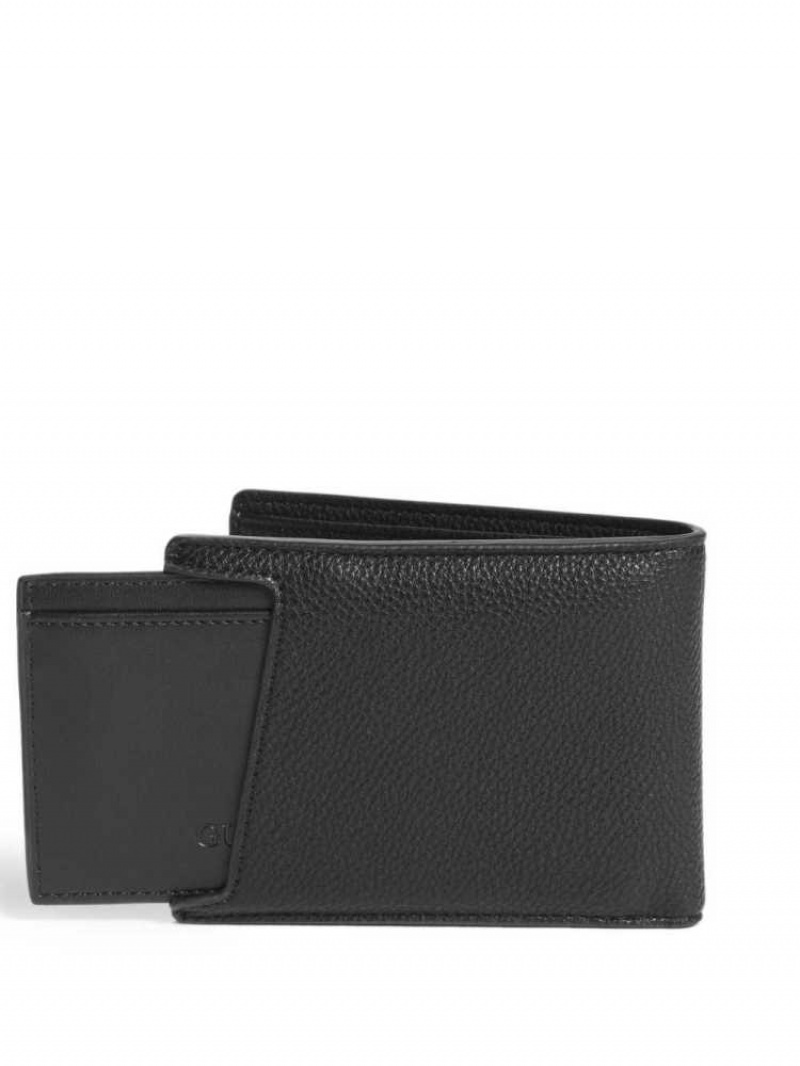 Portefeuilles Guess Billfold Pull Out Card Case Homme Noir | 65309-GKSJ