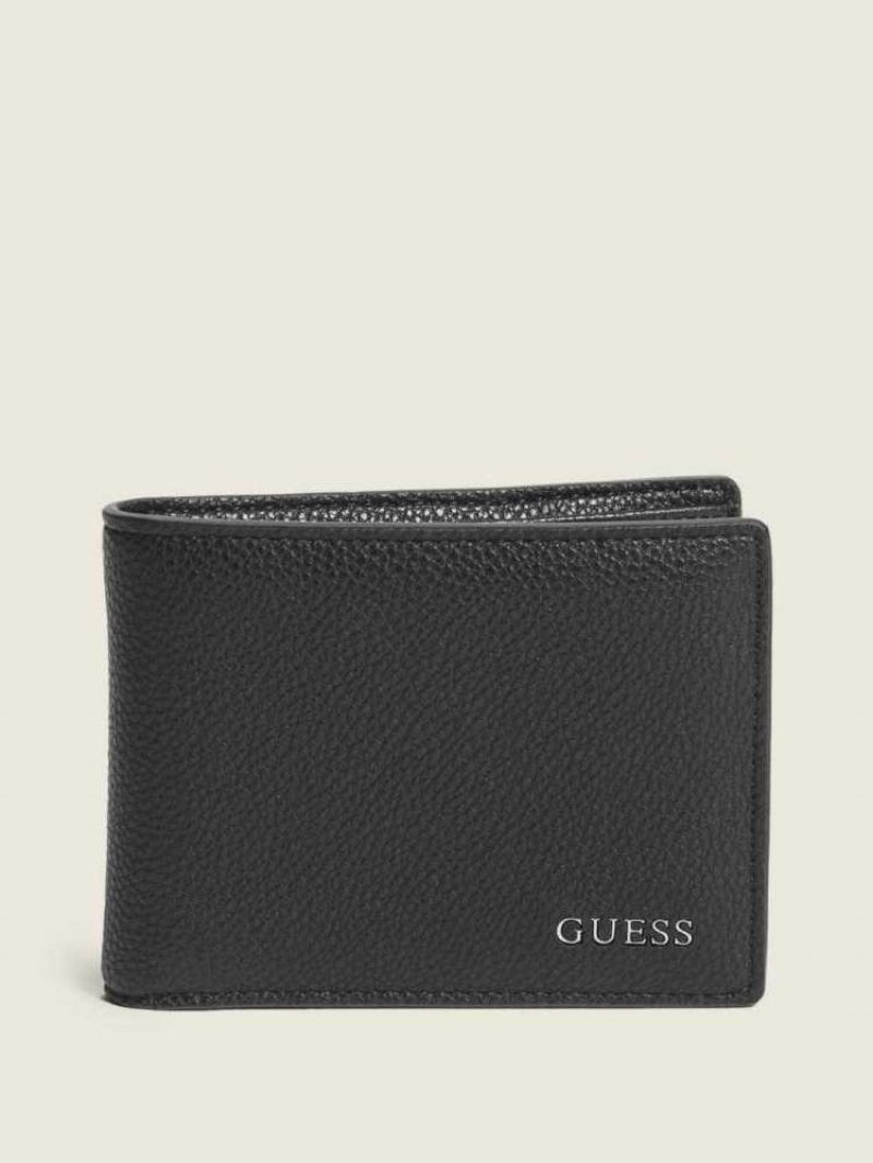 Portefeuilles Guess Billfold Pull Out Card Case Homme Noir | 65309-GKSJ