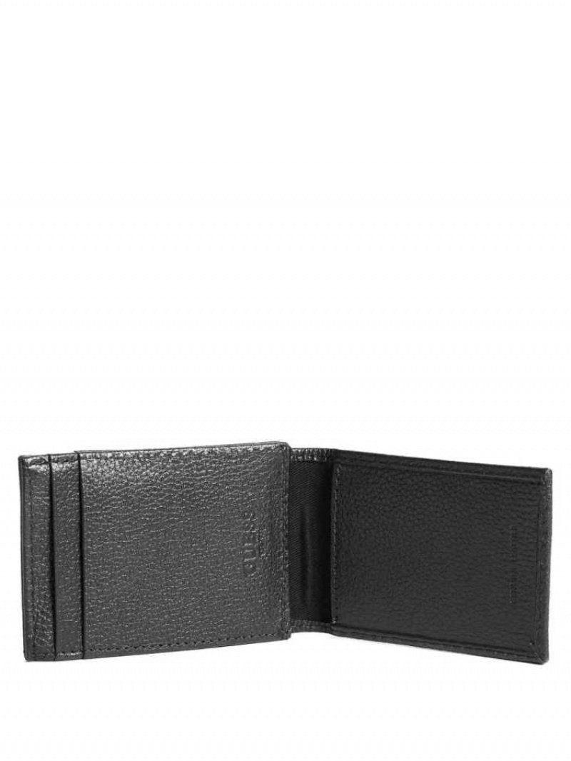 Portefeuilles Guess Bishop Magnetic Fold Homme Noir | 09513-ENPK