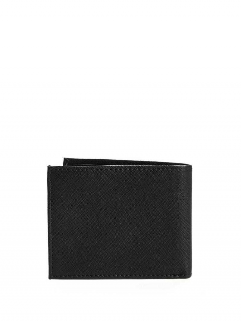 Portefeuilles Guess Certosa Cuir Billfold Homme Noir | 92631-BQIV