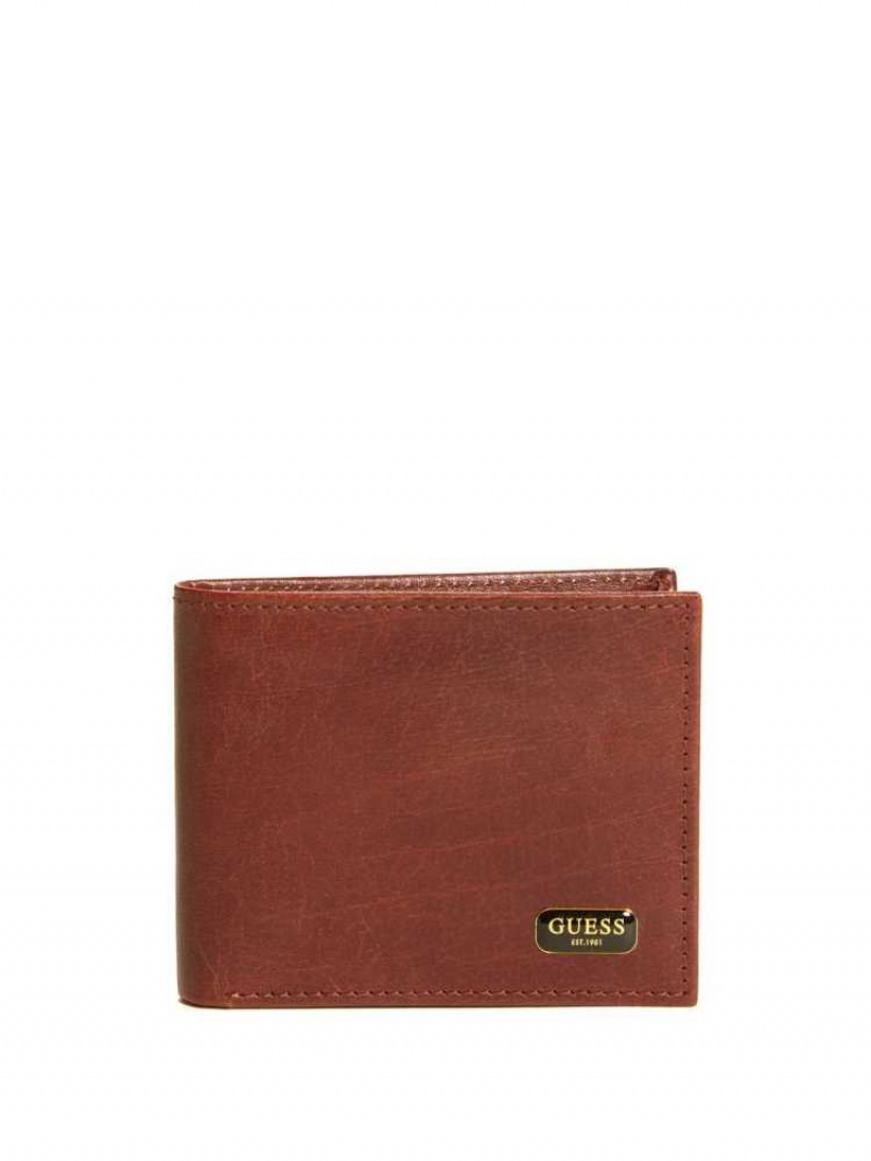 Portefeuilles Guess Chavez Passcase Homme Marron | 30692-ZRWI