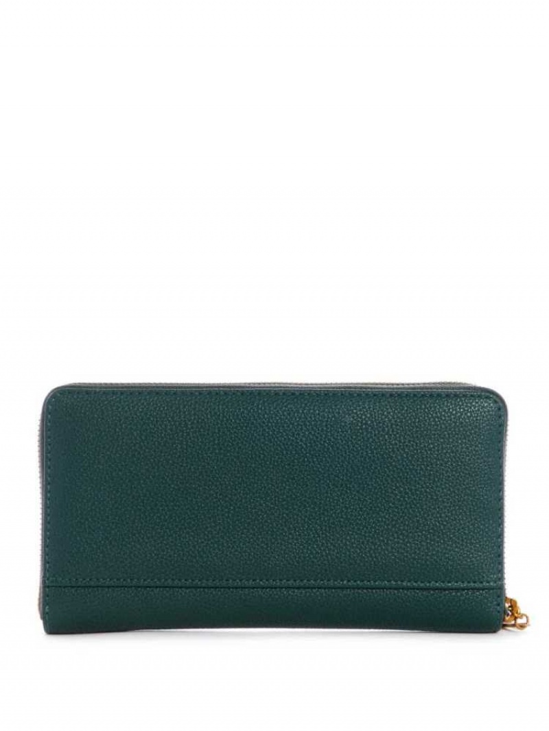 Portefeuilles Guess Destiny Check Organizer Femme Vert | 62413-MJOR