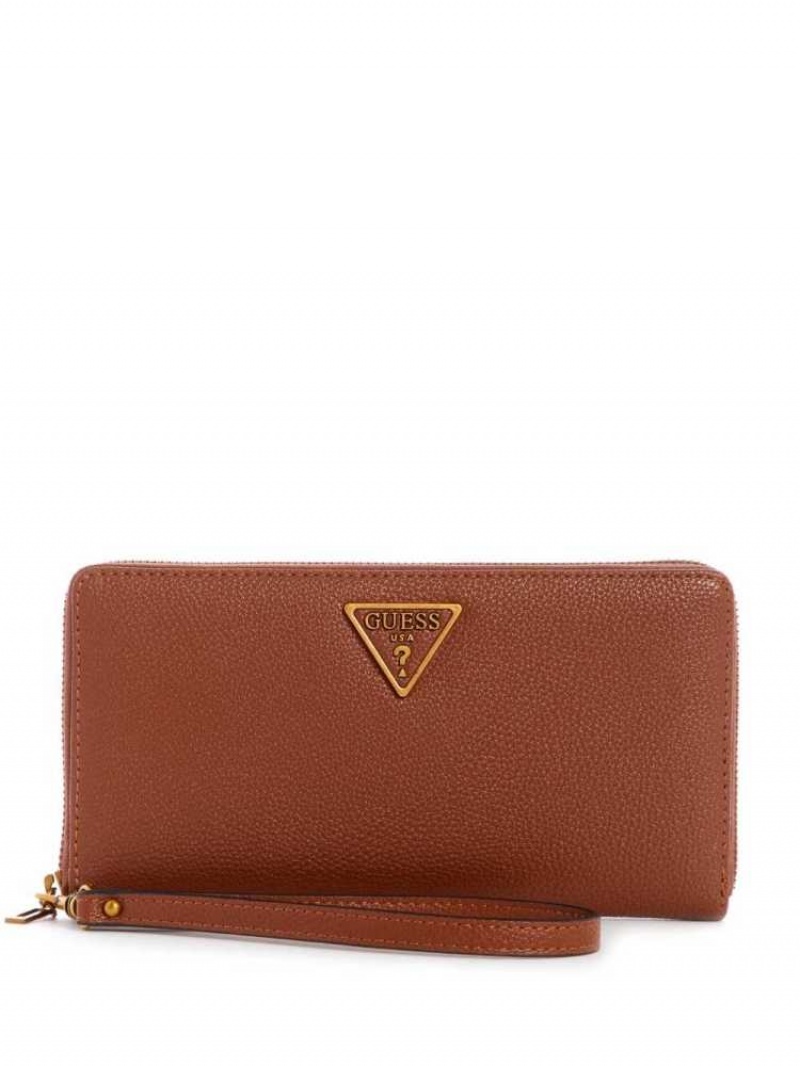 Portefeuilles Guess Destiny Check Organizer Femme Marron | 24579-CLTV