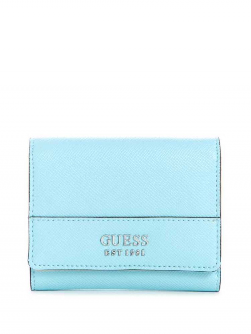 Portefeuilles Guess Katey Trifold Femme Turquoise Clair | 59607-FUVG