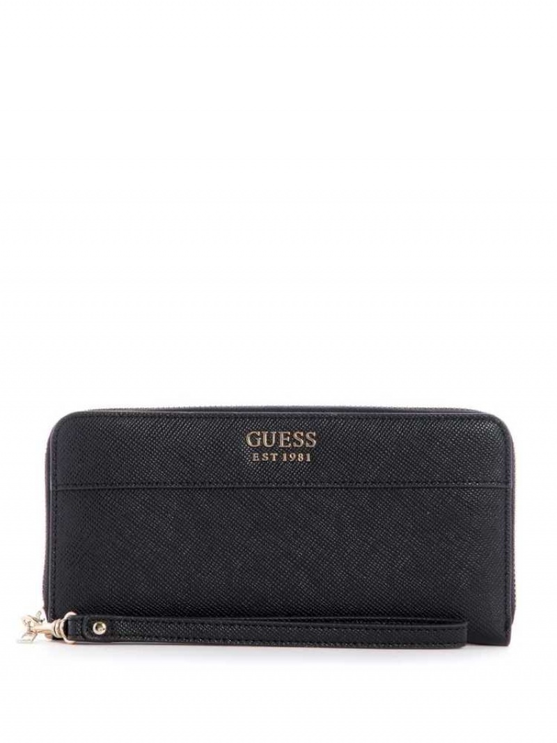 Portefeuilles Guess Katey Zip-Around Femme Noir | 82143-VPMK